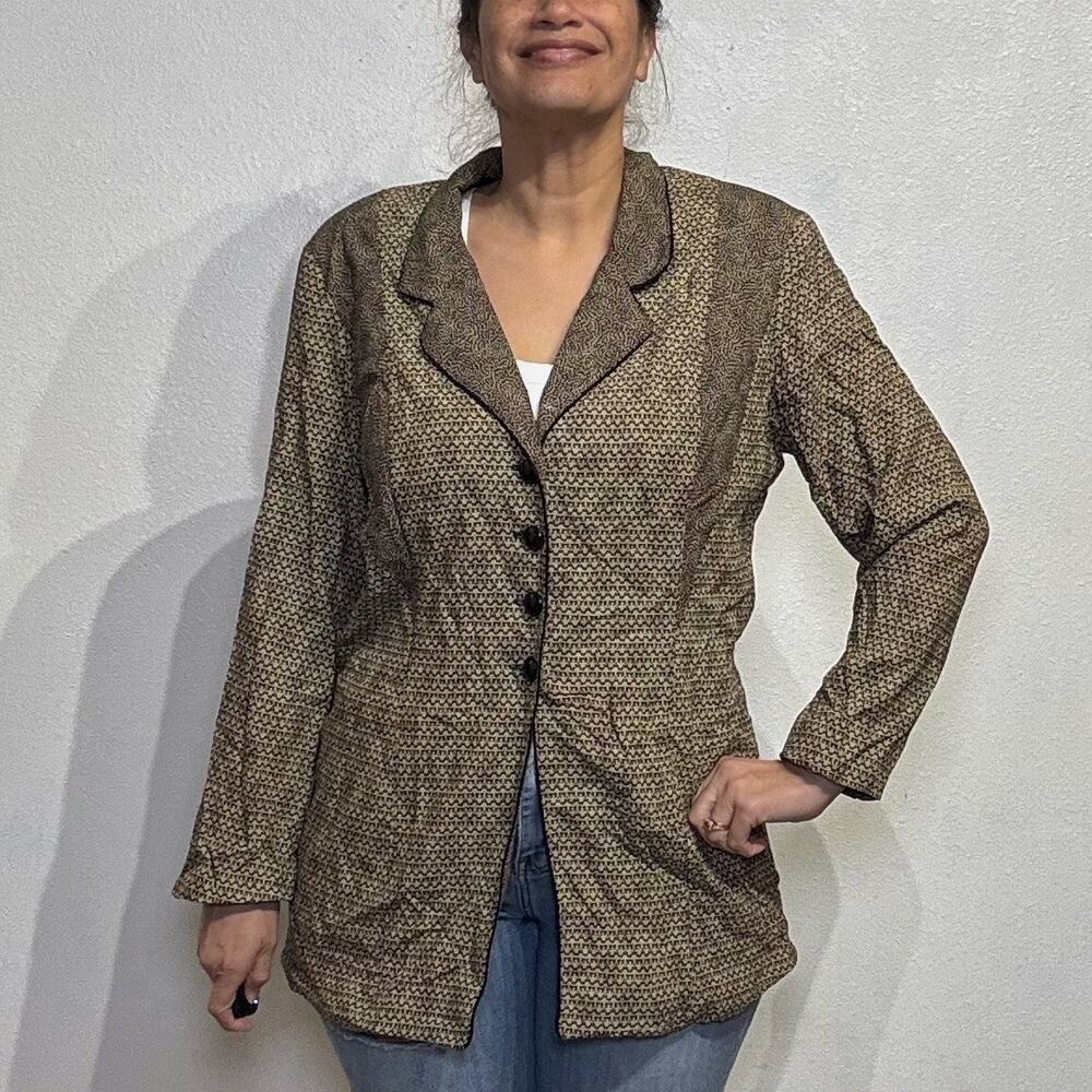 Platinum by Dorothy Schoelen Tan Vintage Blazer Sz L